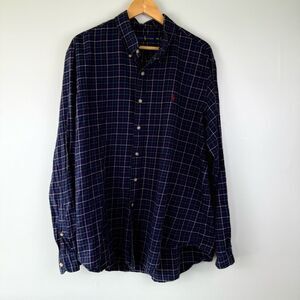 Ralph Lauren Blue Navy Button Down Collared Shirt Men's Size XXL
